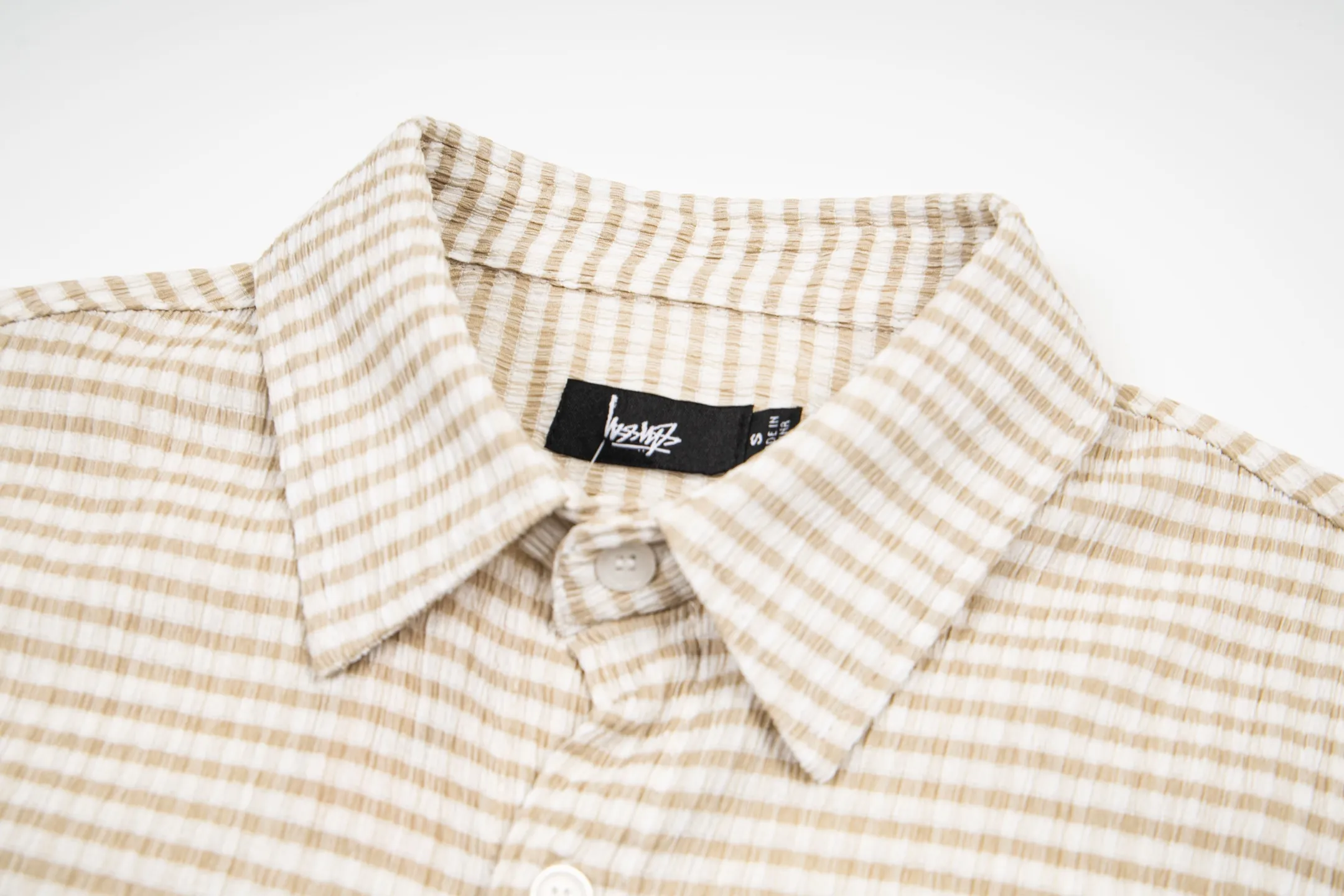 XY 6915# P80（ Quality ） Stussy CRINKLED CHECK SS SHIRT logo Same Style ：Black Royal Blue Size：S M L XL ： ：